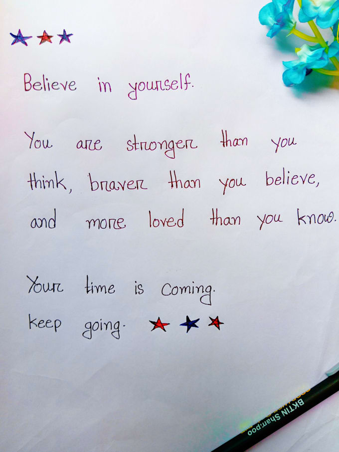 write a beautiful aesthetic handwritten letter for you