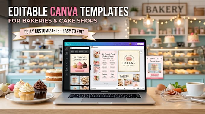 design editable canva templates for bakeries and cake shops