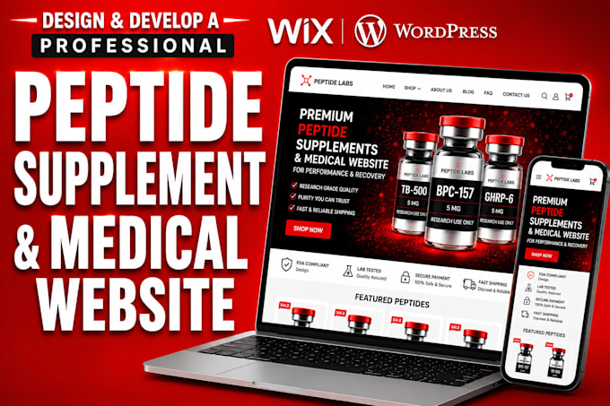 develop wix medical website peptide website supplement website peptide wordpress