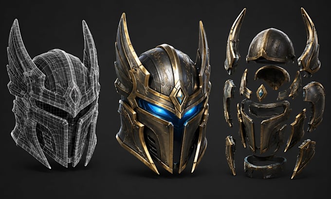 create custom 3d cosplay armor, helmet, mask and props for printing