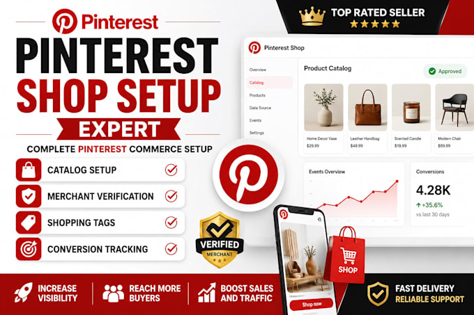 set up pinterest catalog, shopping tags, merchant verification and tracking