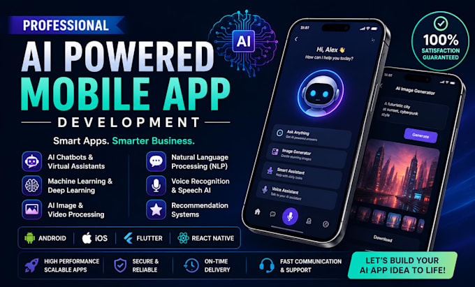develop ai mobile app, integration ios app, android app, mobile app development