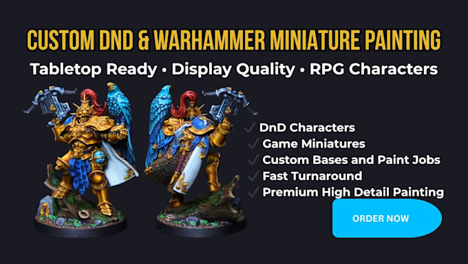 design custom 3d printable dnd, warhammer and rpg stl miniatures