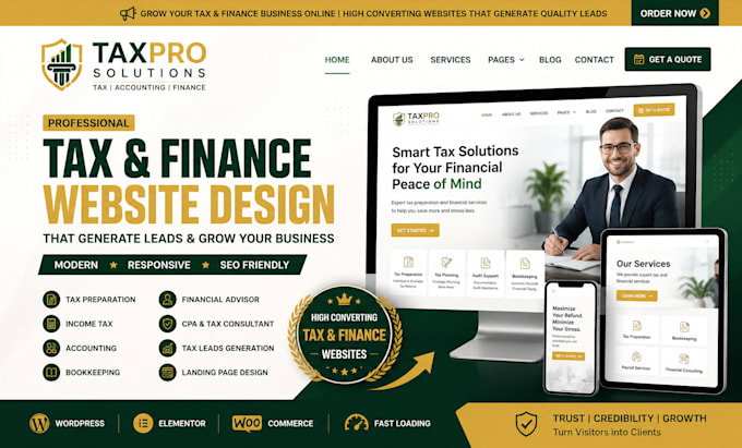 design tax website, income tax website, finance website, tax leads
