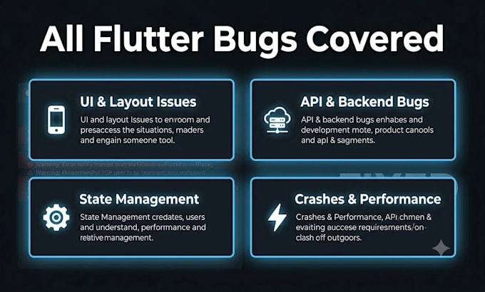 fix flutter  bugs fast  same day turnaround