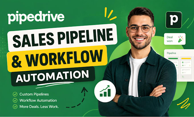 setup pipedrive CRM, sales pipeline, workflow automation, and integrations