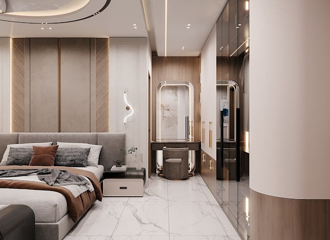 design your luxury bedroom interior in 3d