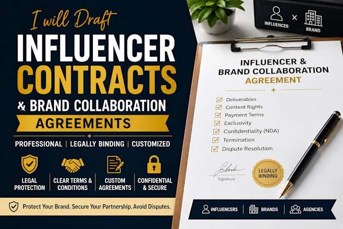 create influencer and brand collaboration contracts for protection