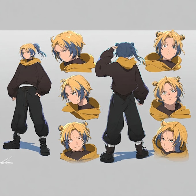 make a professional anime turnaround and character sheet