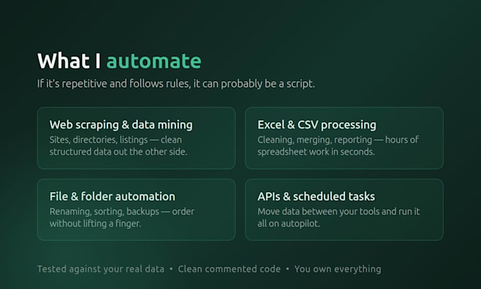 write a custom python automation script for your business