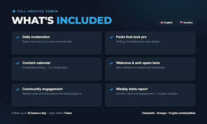 telegram moderator, community manager