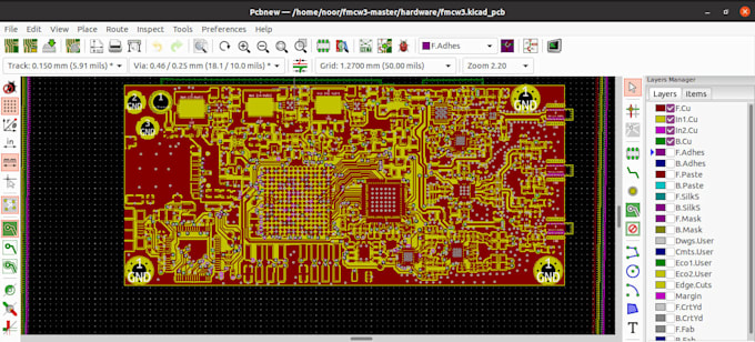 design pcb layout, schematic and gerber files in kicad