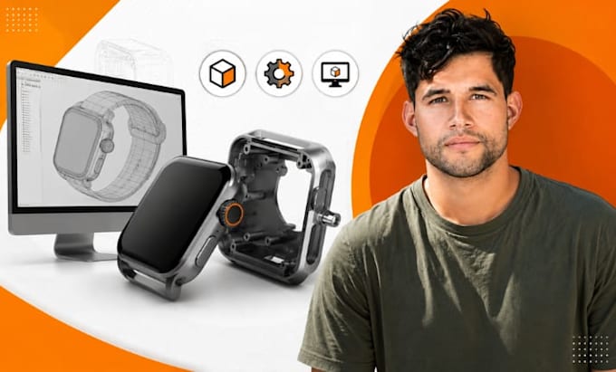 wearable device cad, smartwatch housing, wearable product cad modeling