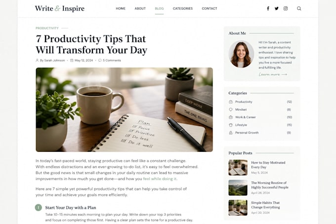 write professional articles and blog posts