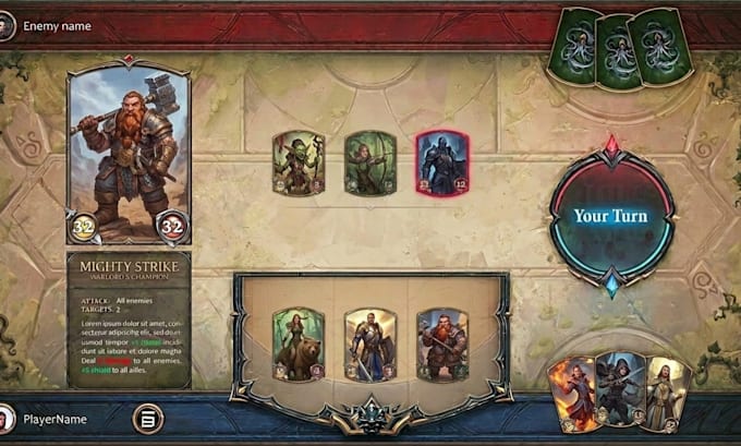develop multiplayer 2d card games, tcg, ccg,  playable prototype mvps in unity