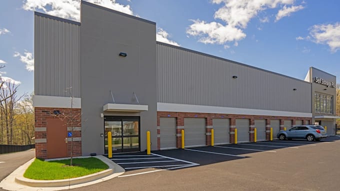provide 3d self storage faculty, mini storage design, mini warehouse, site plan