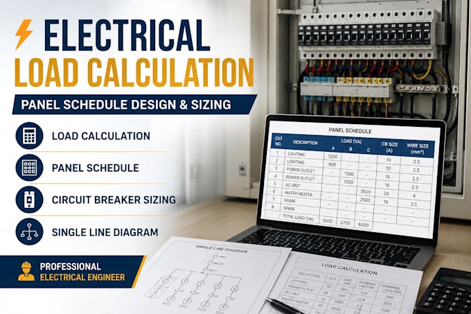 do electrical load calculation and panel schedule design