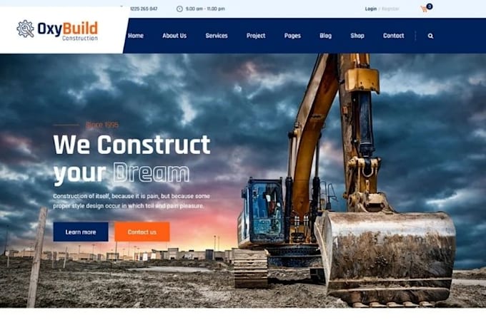 design squarespace excavation construction website grading contractor website