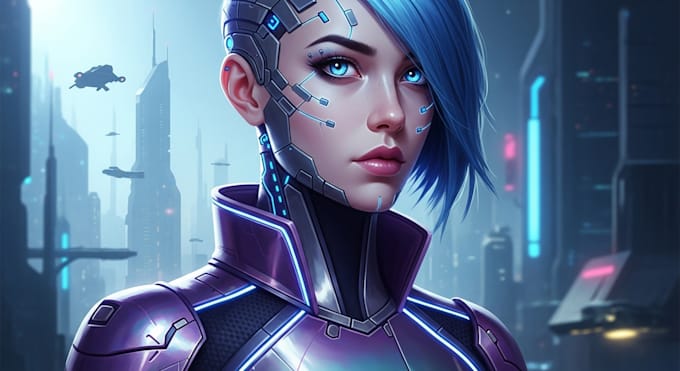 design stunning sci fi portrait art