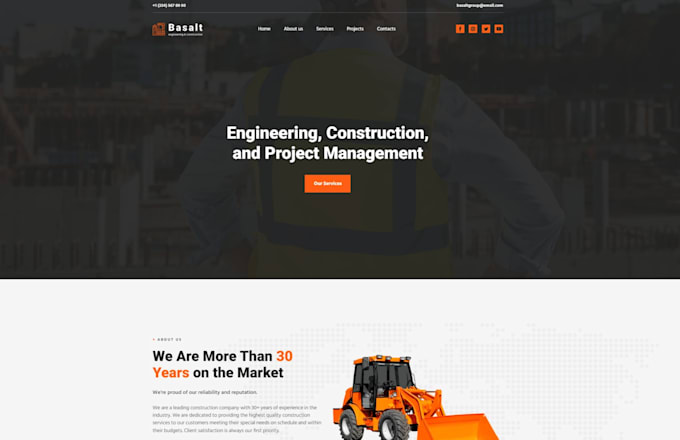 design a construction website, roofing website and contractor website