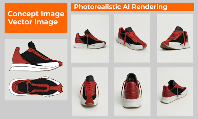 transform your shoe sketch into a photorealistic ai render