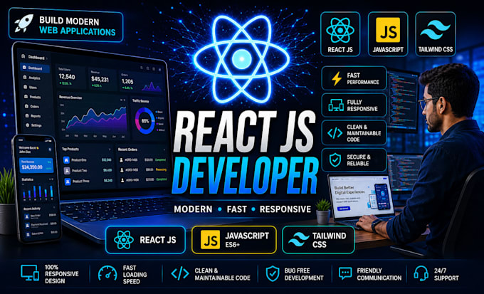 build a modern responsive react js website