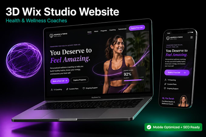 design 3d animated wix studio website,wix redesign,interactive wix developer seo