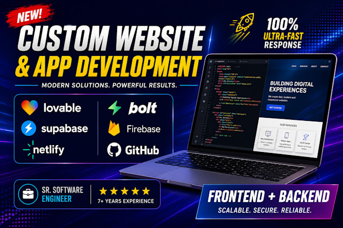 build website, app or mvp product with bolt new ai, lovable ai, cursor ai