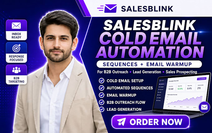 setup salesblink cold email automation sequences and warmup for b2b outreach