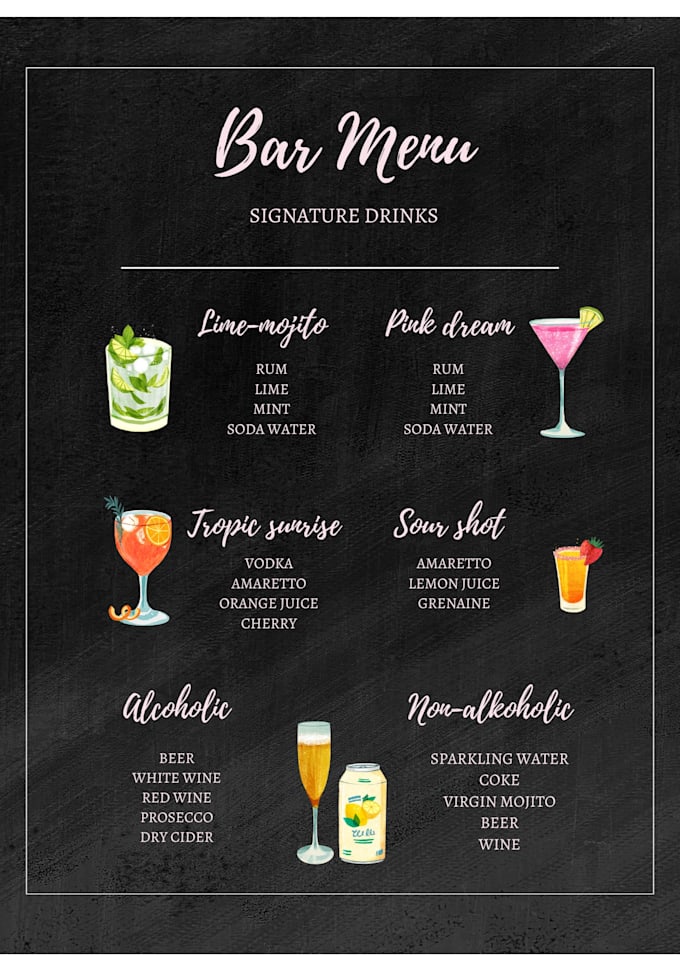 design a creative restaurant menu