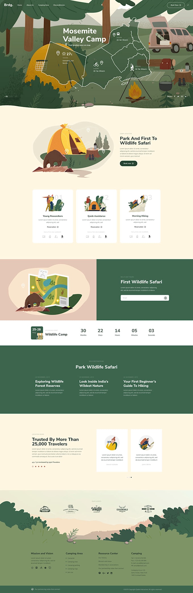 build camping adventure website design