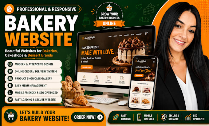 do professional bakery, sweets shop, cafe, catering restaurant webiste