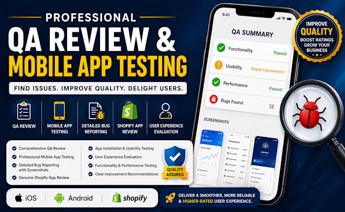 do QA review, test ios apps, install, rate, and give UX feedback