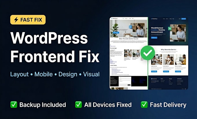 fix wordpress frontend design and layout issues