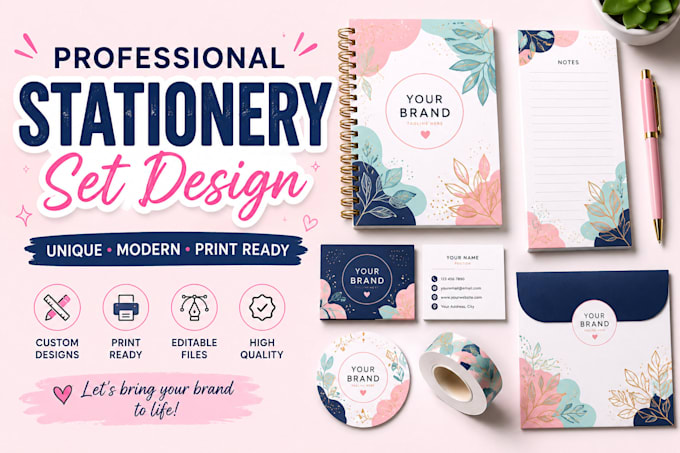 design stationery design, letterhead folder, printable business card