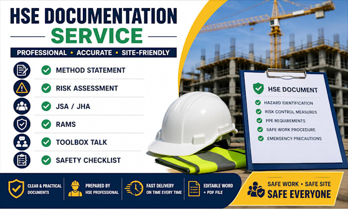 prepare risk assessment jsa and method statement for construction
