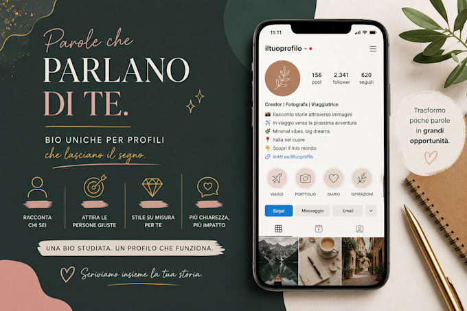 creare bio instagram professionale e personalizzata