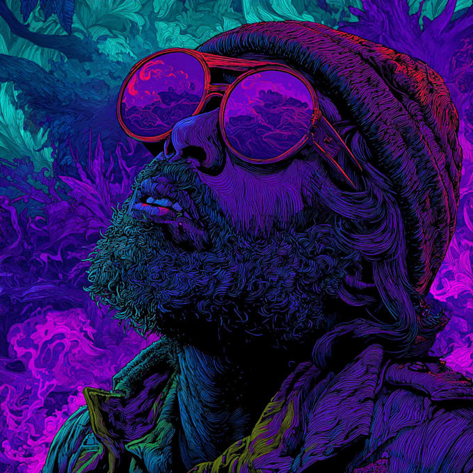 make amazing dark art, psychedelic stoner illustration