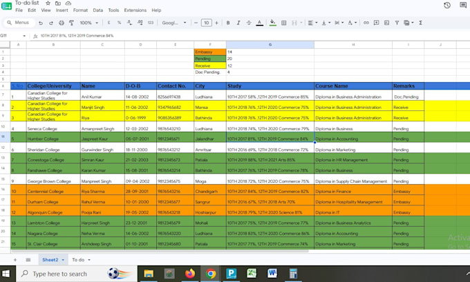 student admission data management