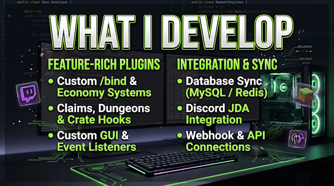 code custom minecraft twitch and kick interactive plugins for streamers