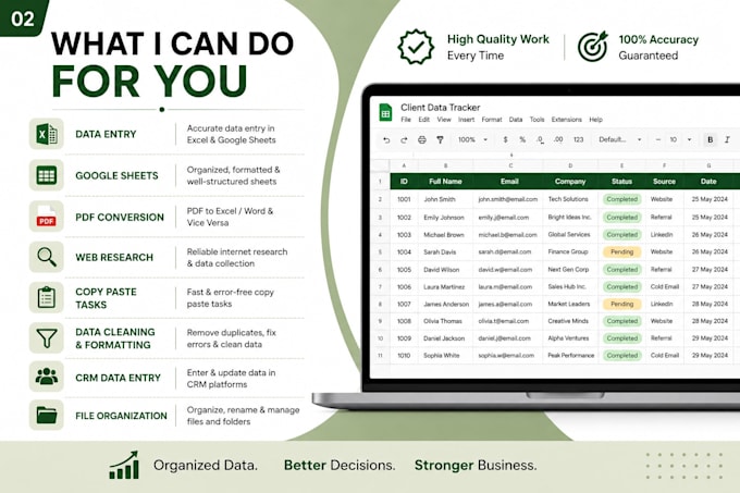 do accurate data entry in excel and google sheets