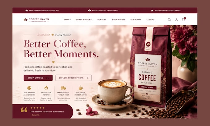 build coffee website coffee shopify store beverage website coffee label tea shop