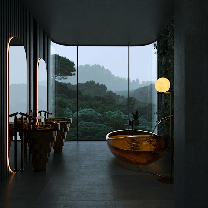 create luxury and cinematic interior and 3d rendering