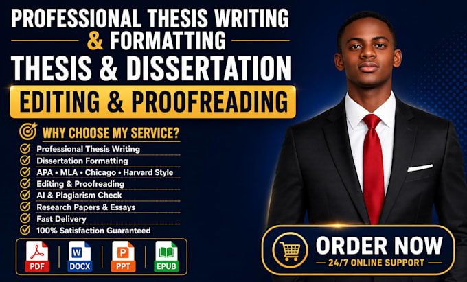 format, edit and proofread academic thesis or dissertation in 24 hours