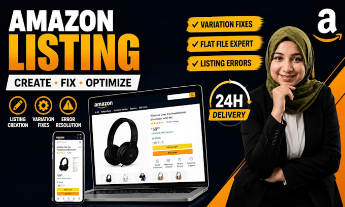 fix amazon listing errors, parent child variations, flat file and SEO