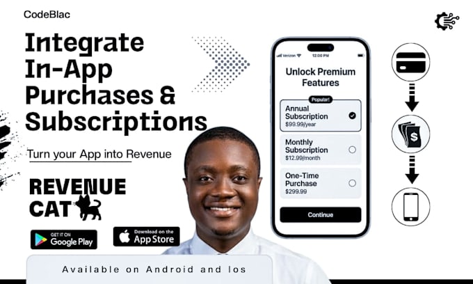 integrate revenuecat in app purchases and subscriptions for ios and android