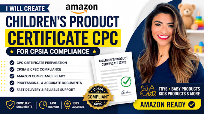 create amazon childrens product certificate CPC for cpsia compliance