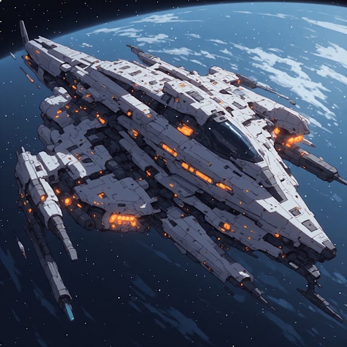 draw high quality spaceship concept
