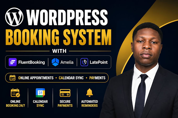 setup wordpress booking system using amelia fluentbooking or latepoint