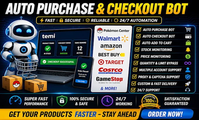 build auto purchase bot auto checkout bot shopping  bot target bot